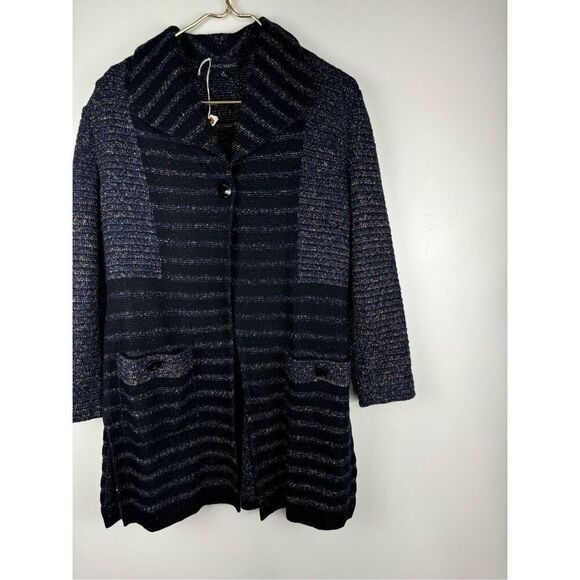 Ming Wang Womens Knit Button Front Long Cardigan Sweater Black Small - Picture 2 of 8